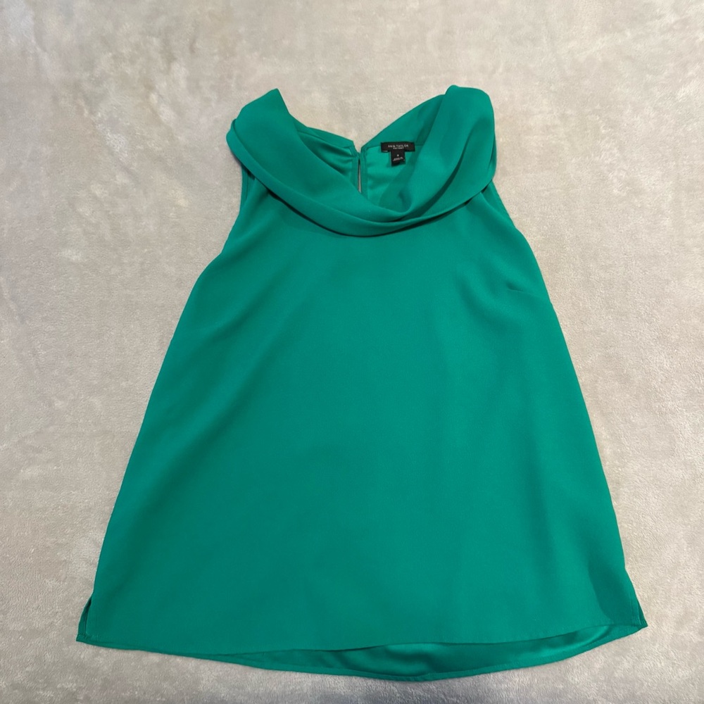 Ann Taylor Teal Sleeveless Blouse